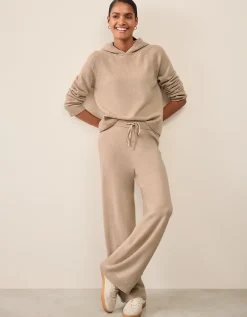 Cashmere Ribbed Detail Hoodie