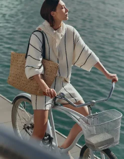 Cotton Rich Stripe Boucle Knitted Shorts