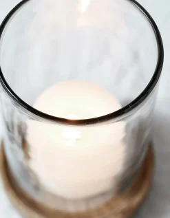 Mango Wood Hurricane Candle Holder – Medium