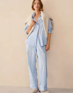 Organic Cotton Seersucker Relaxed Stripe Pyjama Set