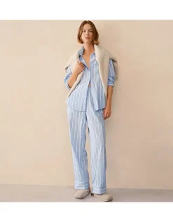 Organic Cotton Seersucker Relaxed Stripe Pyjama Set