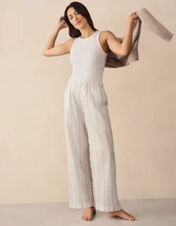 Organic Cotton Stripe Relaxed Pull-On Trousers