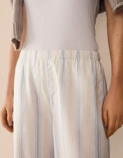 Organic Cotton Stripe Relaxed Pull-On Trousers