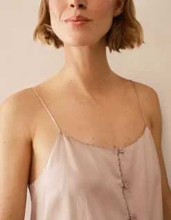 Silk Embroidered Cami Pyjama Set