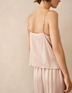 Silk Embroidered Cami Pyjama Set