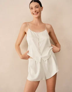 Silk Scalloped Edge Short Pyjama Set