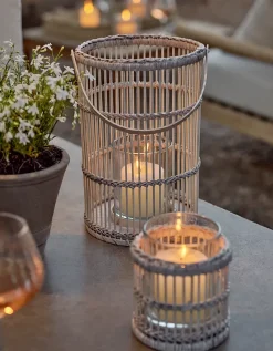 Whitewashed Bamboo Lantern